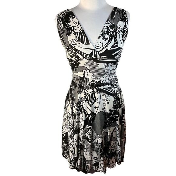 Just in Time USA Pop Art Lichtenstein Skater Dress, S/P. So cool! - Picture 3 of 16